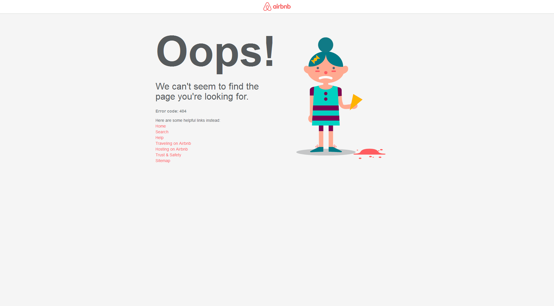 Airbnb error page