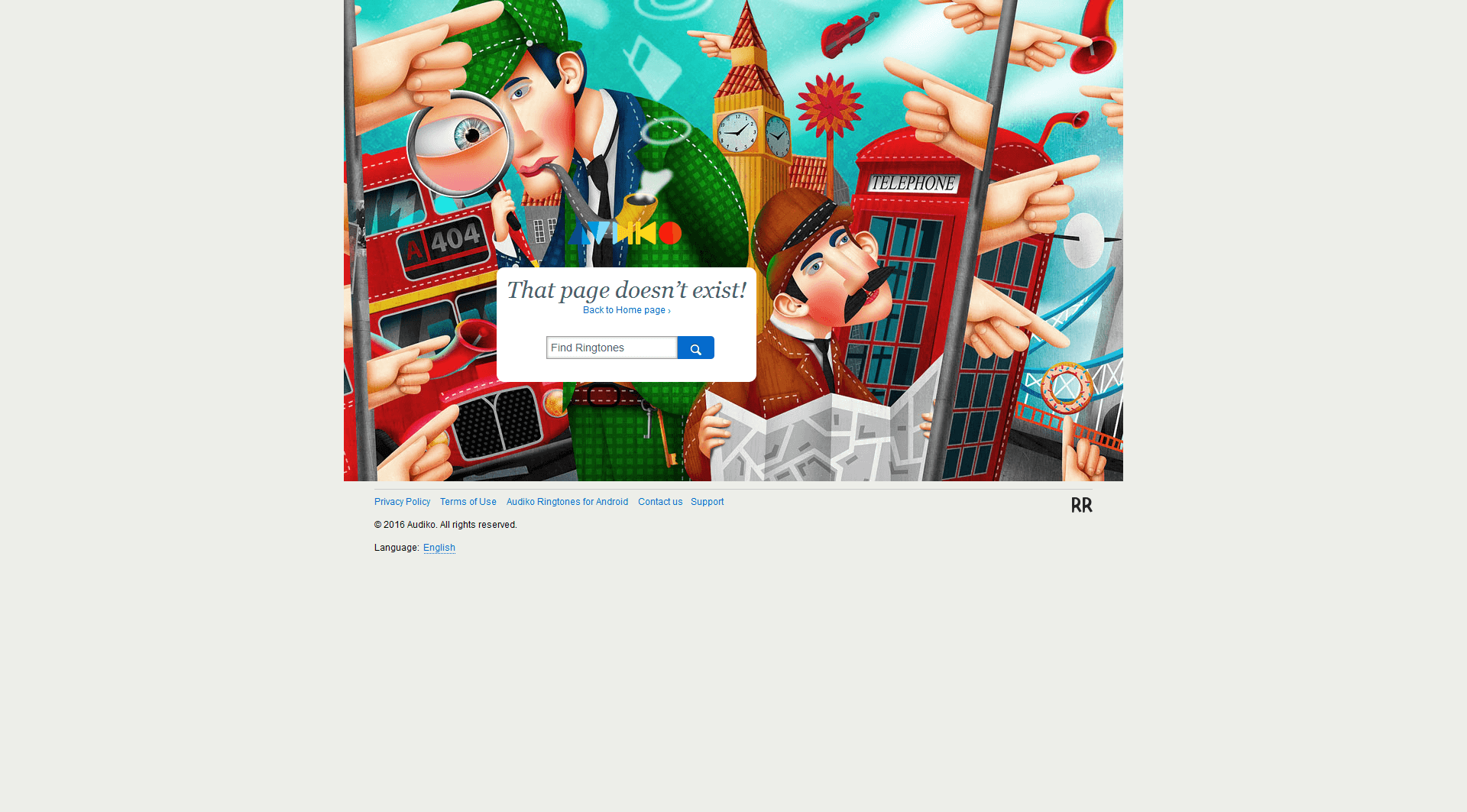 404 page for Audiko