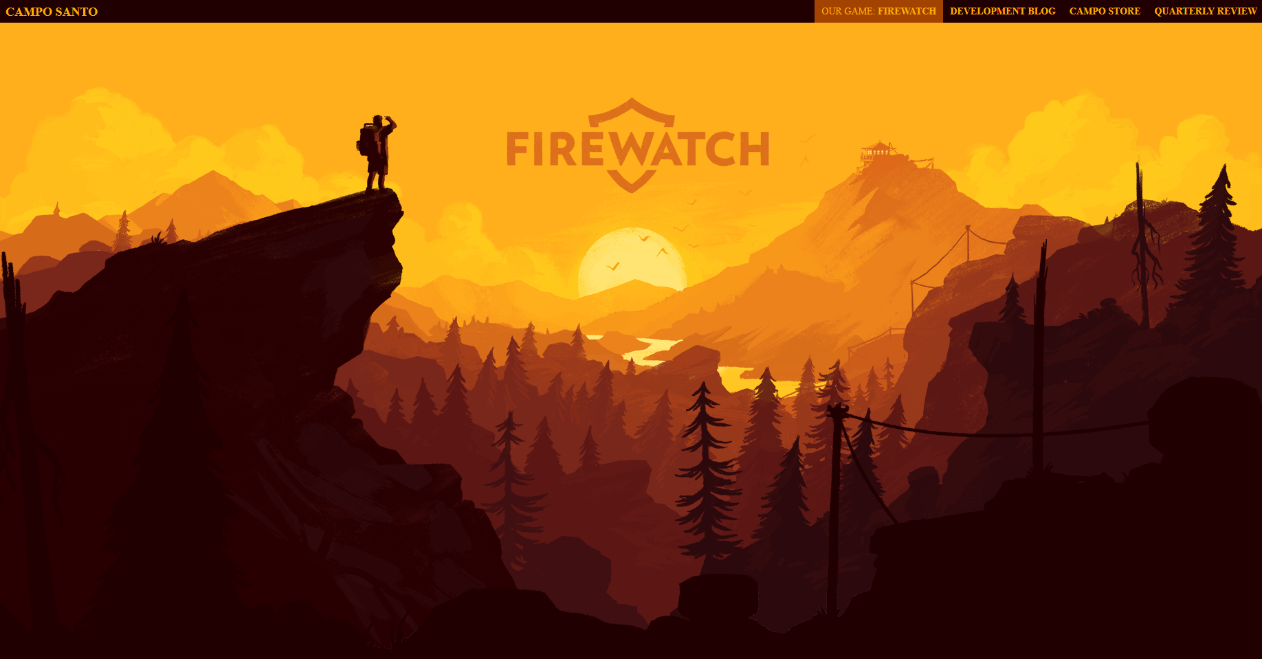 Header of firewatchgame.com before scrolling