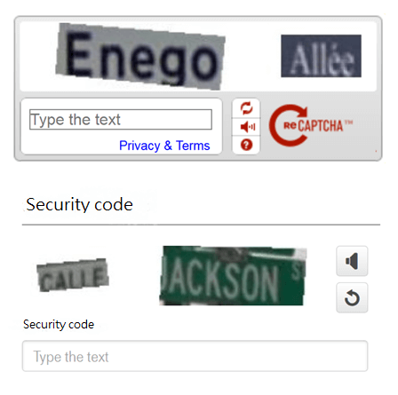 Classic reCAPTCHAs for user registration