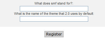 Security questions for registering in a forum