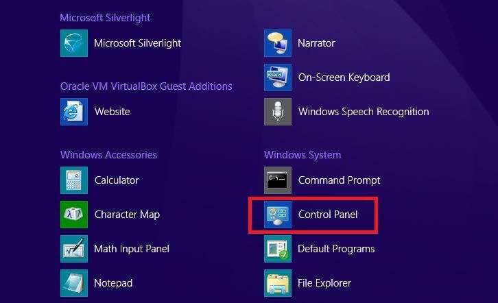 Snippet of the app overview in Windows 8