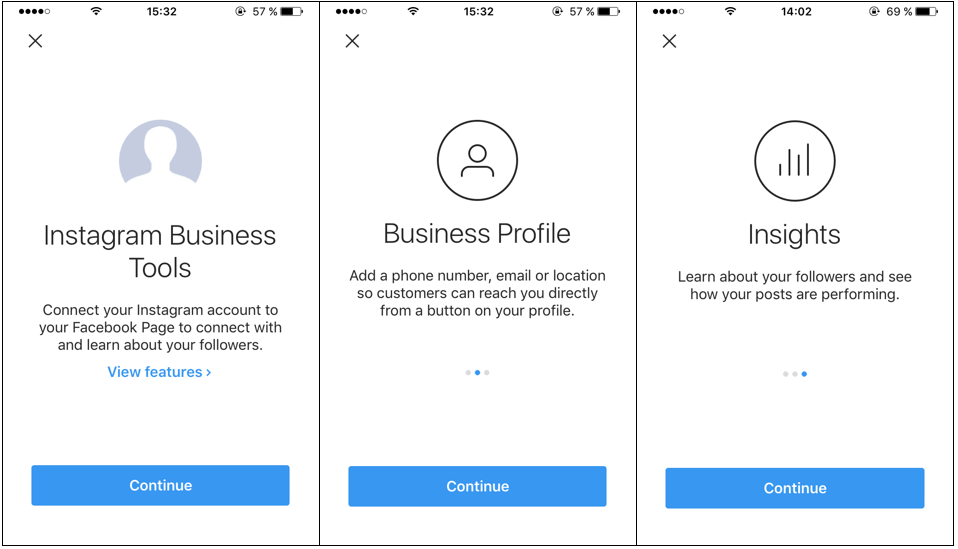 Instagram Business Tools, Business Profile and Insights page