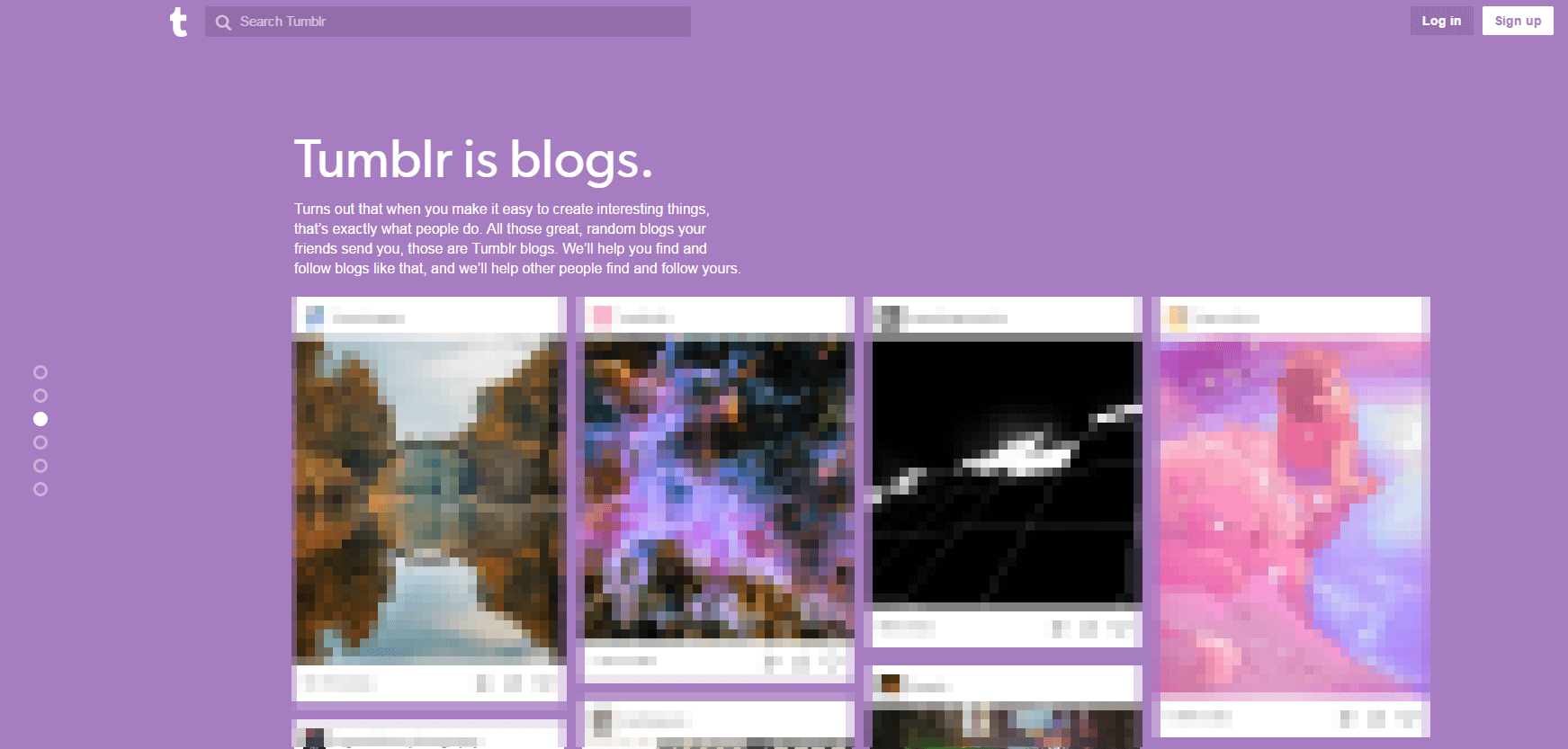 Tumblr homepage – a brief introduction