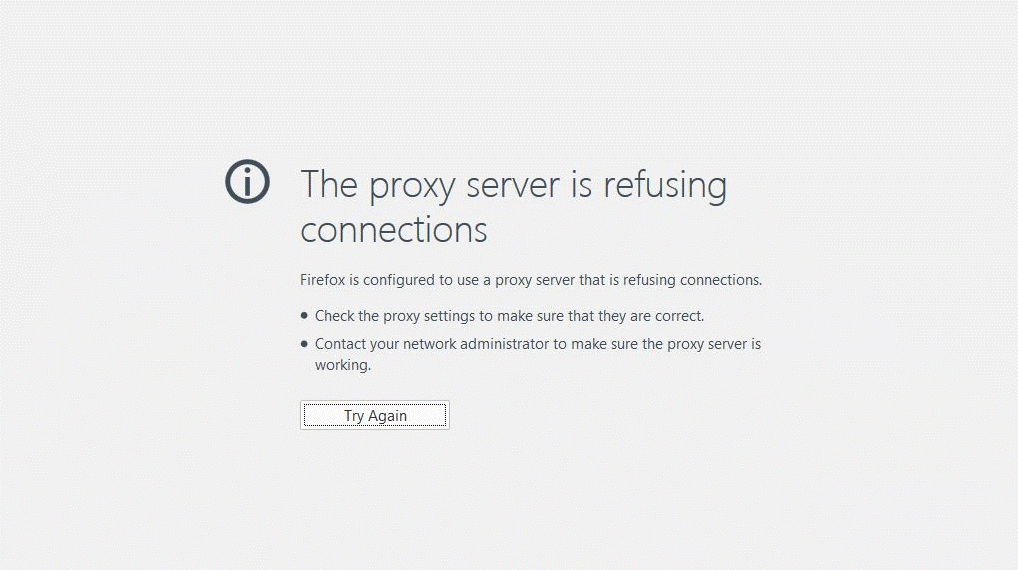 tor browser proxy server is refusing gidra