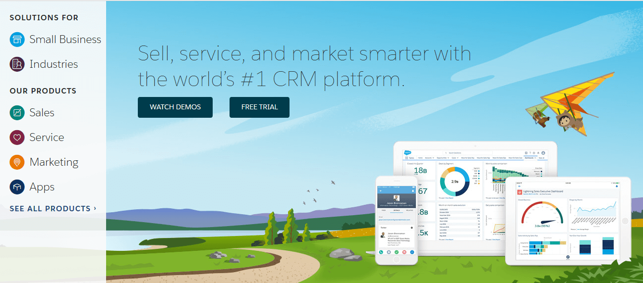 SaaS Salesforce homepage