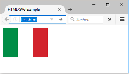 Example of an inline vector graphic ‘Italian flag’