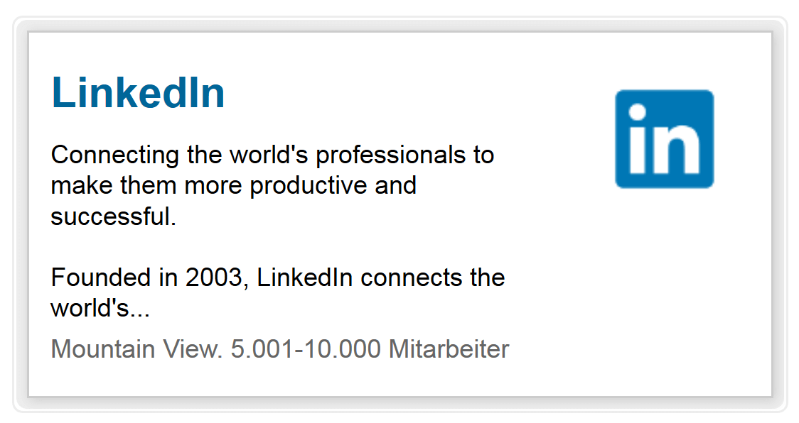 The LinkedIn ‘Company Profile’ widget