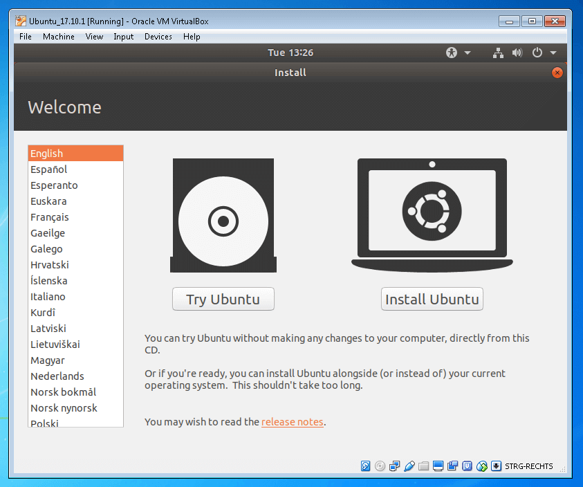 Ubuntu 17.10.1: home page