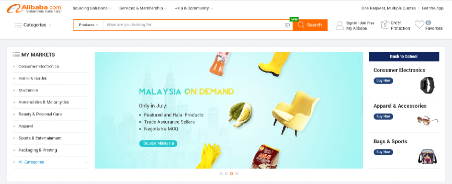 Alibaba.com homepage