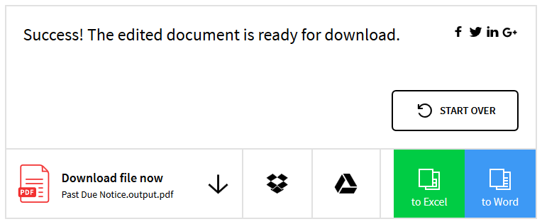 Downloading and converting the edited PDF document