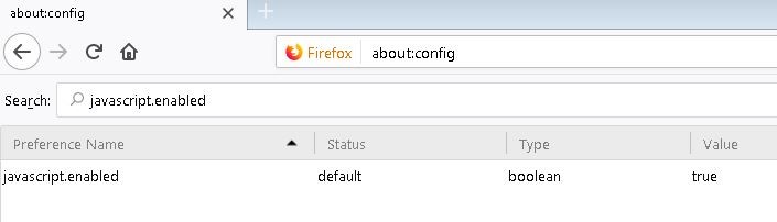 Hidden Firefox menu: “about:config”