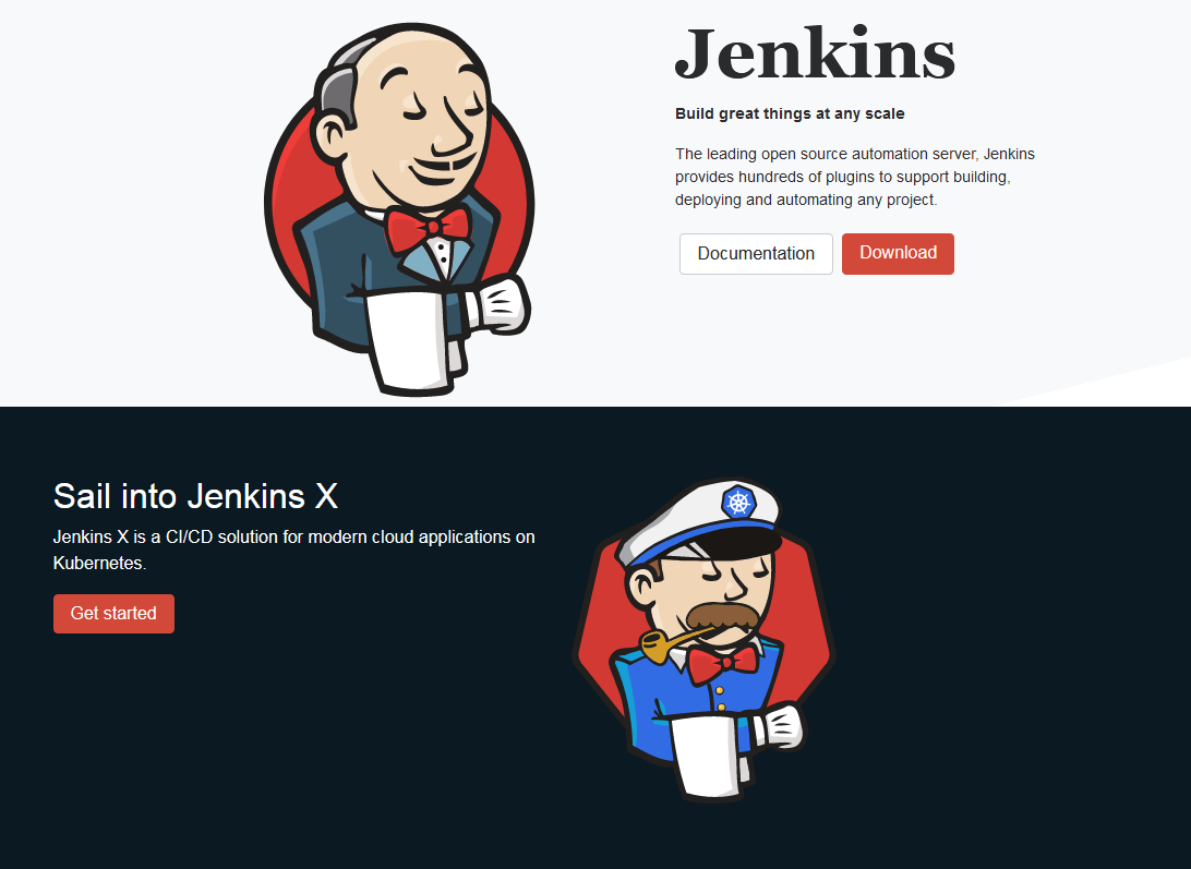 The Jenkins homepage