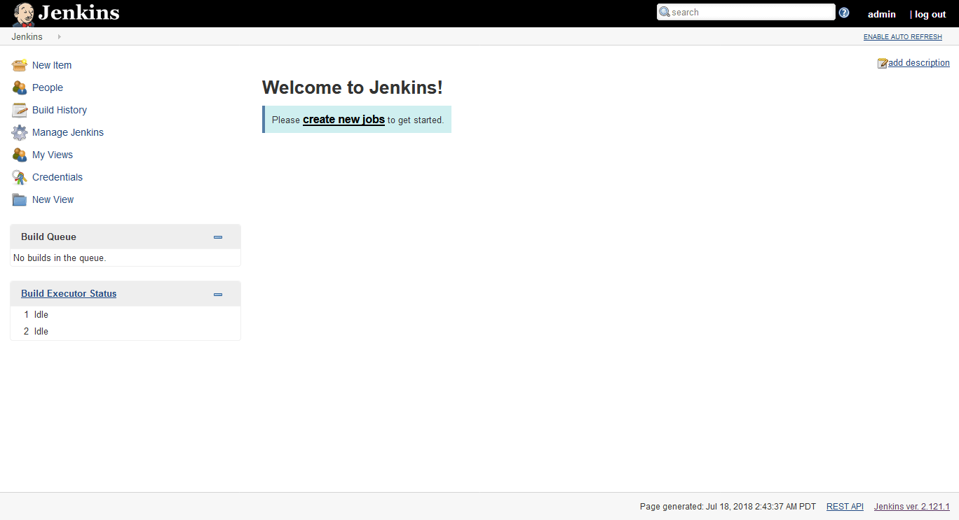 Jenkins web interface