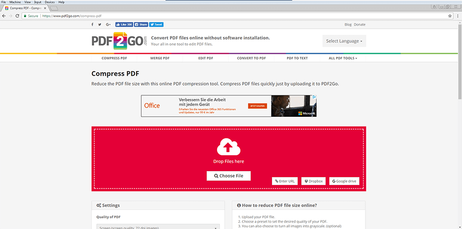 PDF2GO user platform