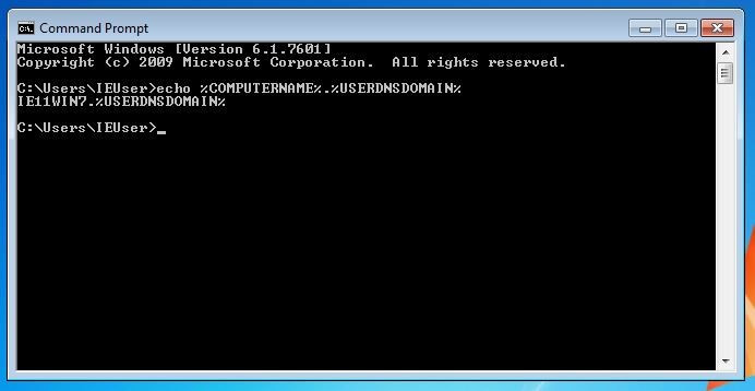 FQDN displayed in the Windows command line