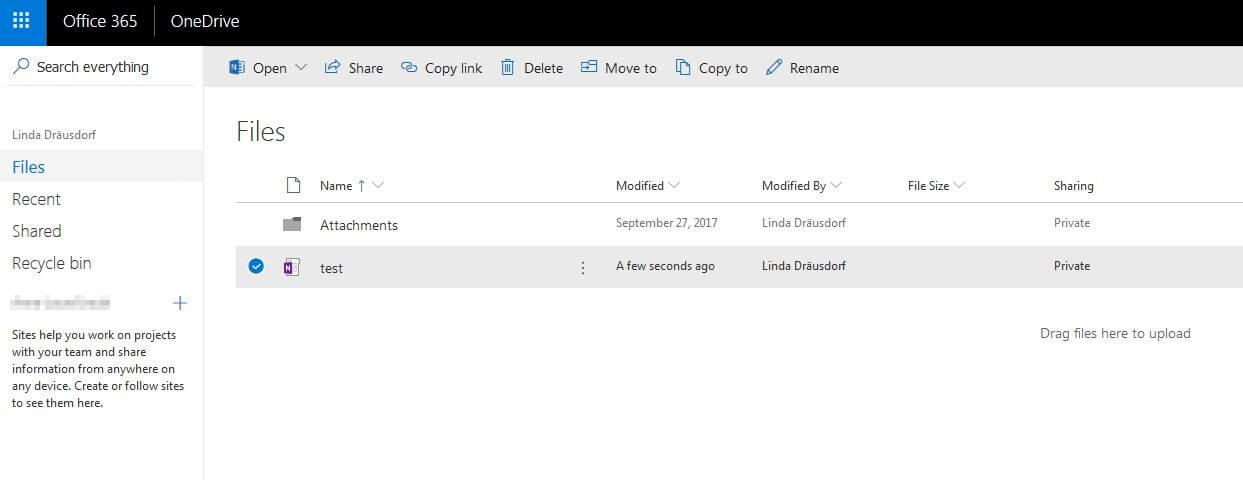 Microsoft OneDrive for Business: The web app’s user interface
