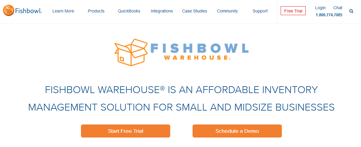 Website for Fishbowl manufacturing and inventory management software