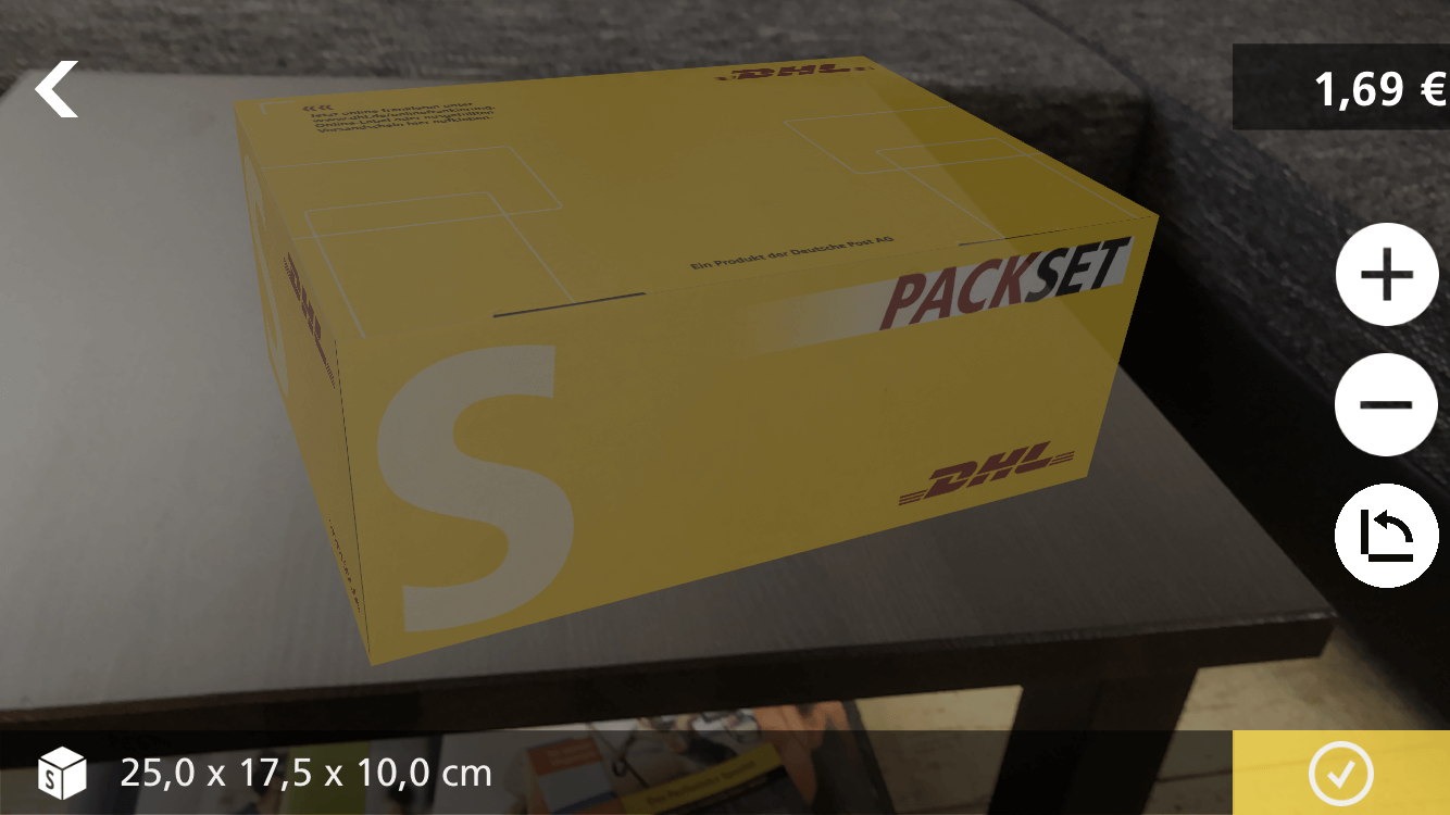DHL Packset app: Virtual Packset box 