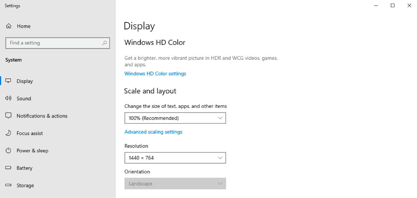 Display options to rotate your screen in Windows 10