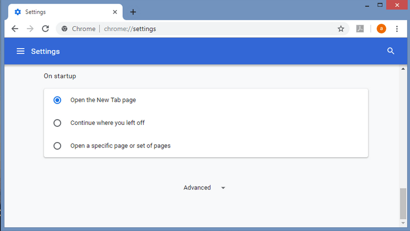 Google Chrome: browser settings
