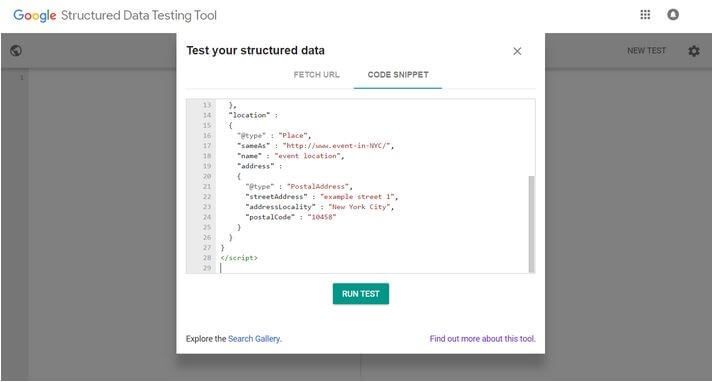 JSON-LD script in the Structured Data Testing Tool