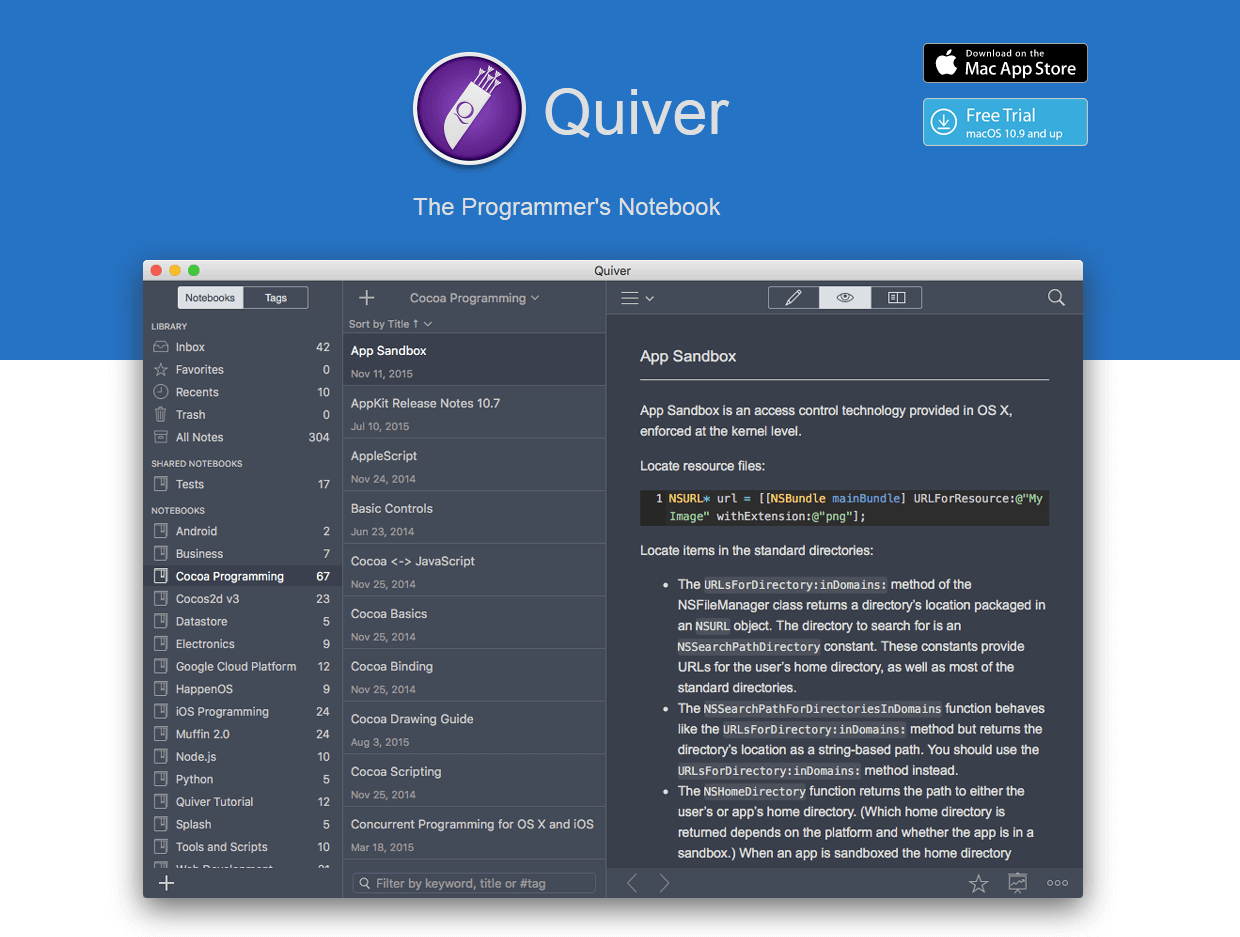 Quiver - a Markdown editor for Mac