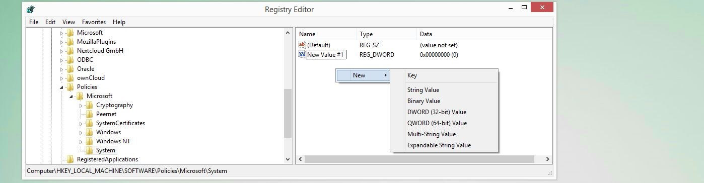 Windows 10: Registry Editor