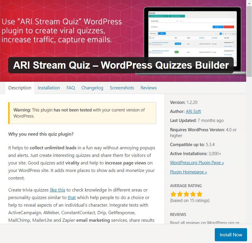 ARI Stream Quiz – a WordPress quiz plug-in