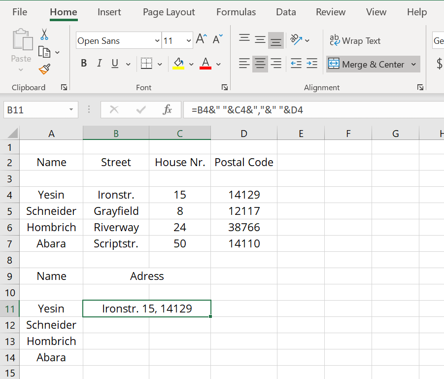 How to merge cells in Excel Combine columns in a few simple steps IONOS CA