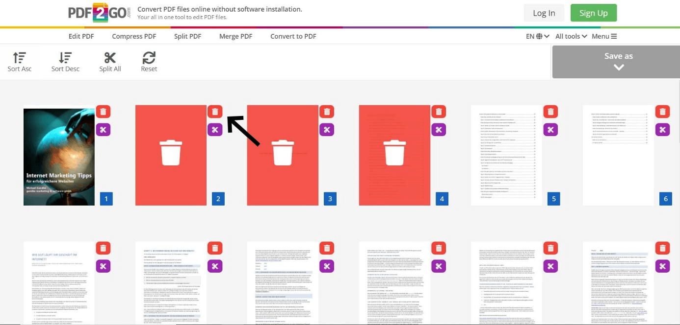 Editing - Split PDF