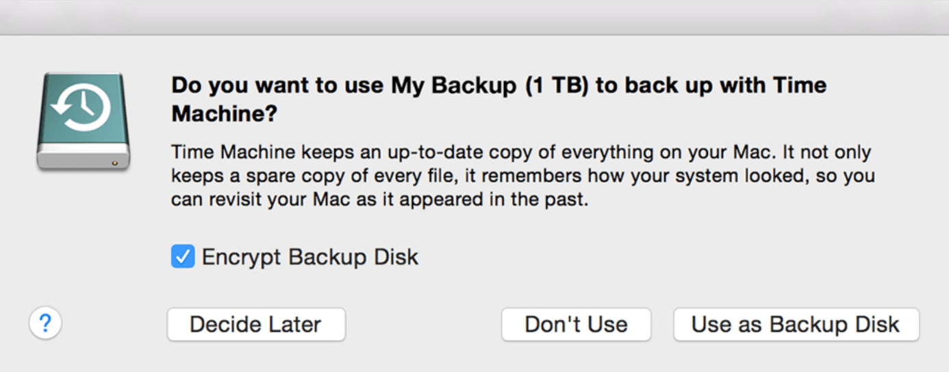 Selecting and using the backup disk 