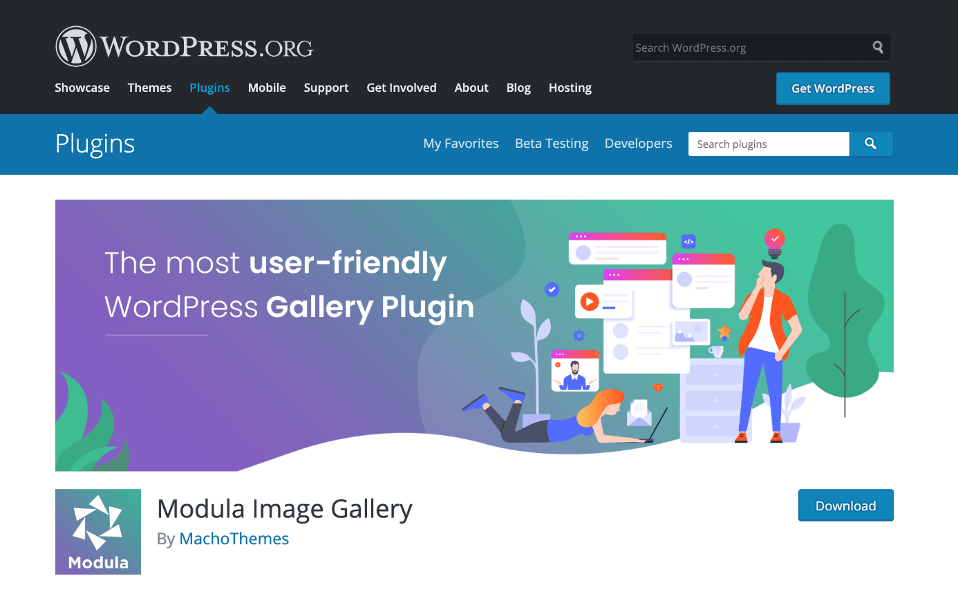 The Modula photo gallery for WordPress is available for download at wordpress.org