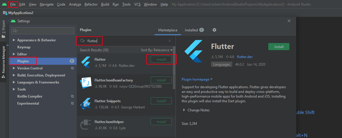 visual studio android studio plugin