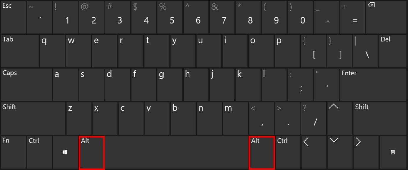Alt keys on an English-language keyboard