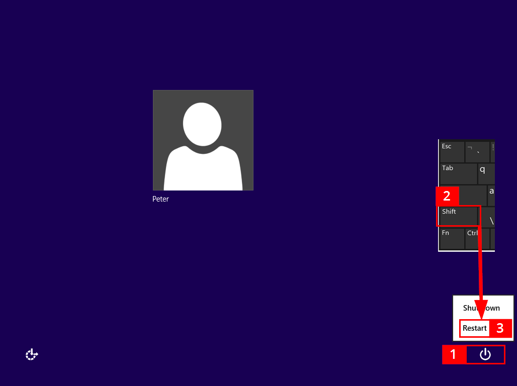 Booting Windows 8 in safe mode via the login screen