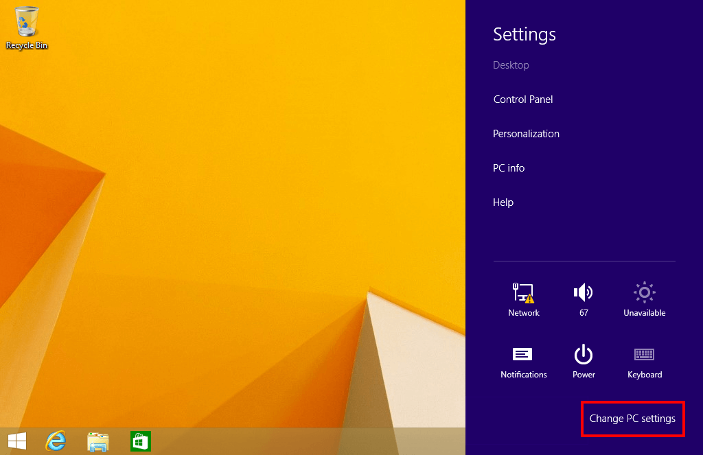 Booting Windows 8 safe mode via the PC settings