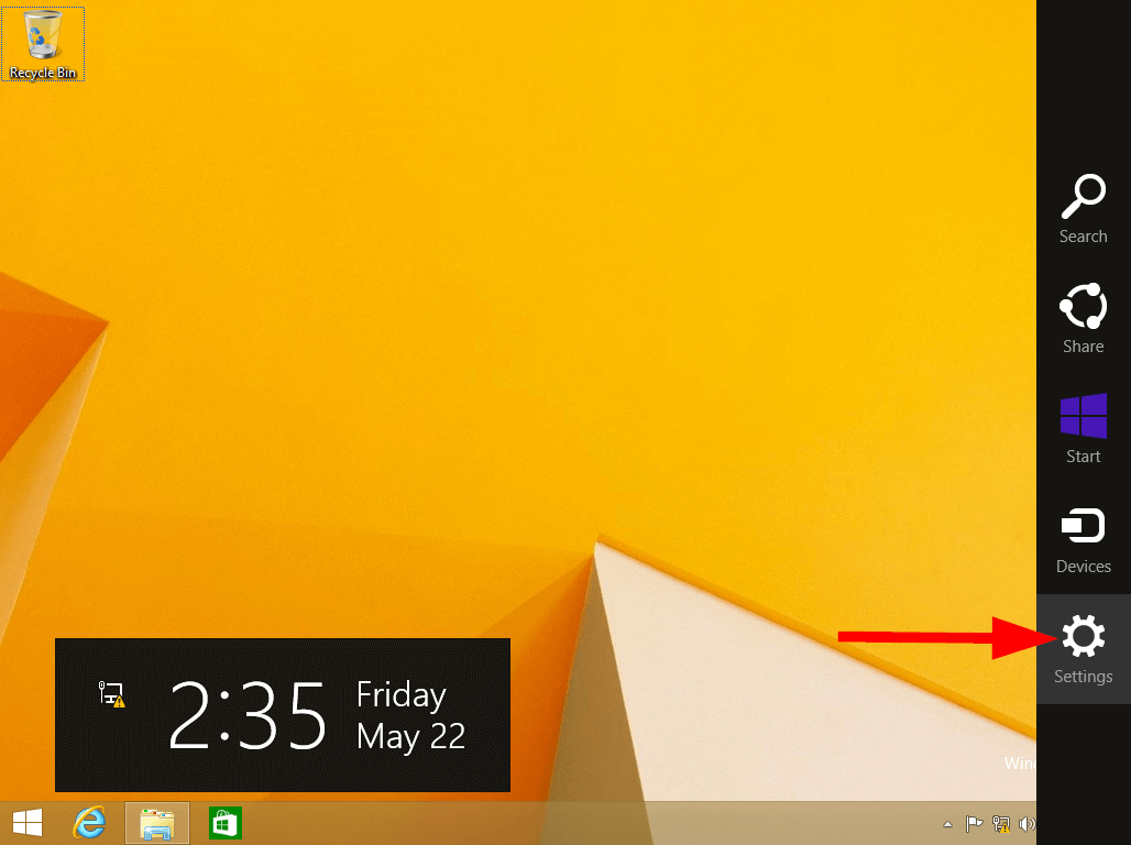 Charms bar in Windows 8