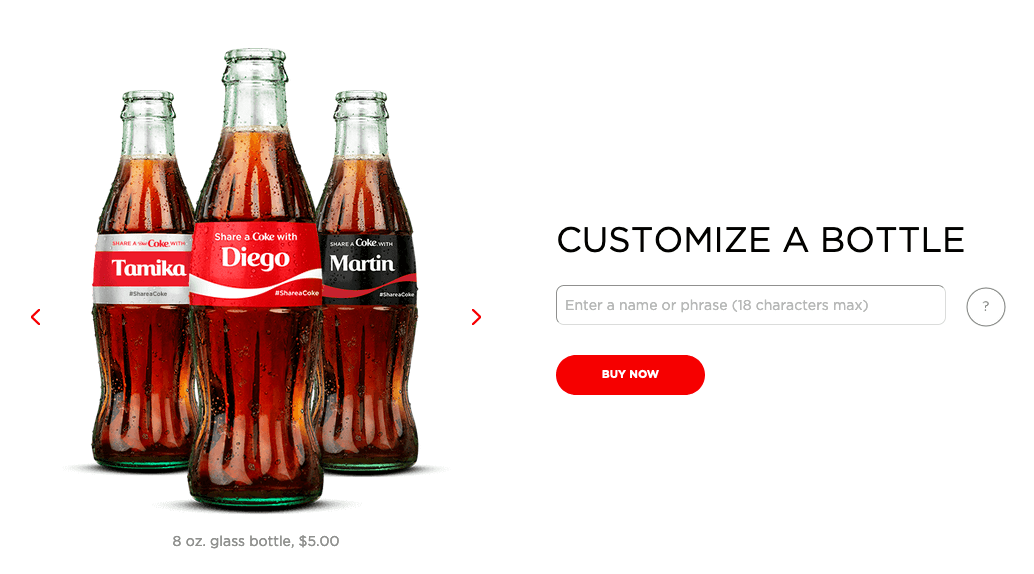 Design and buy Coca-Cola bottles with an individual name