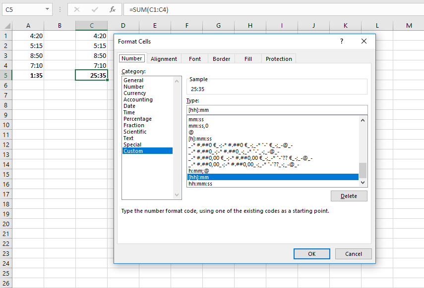 Custom format type in Excel
