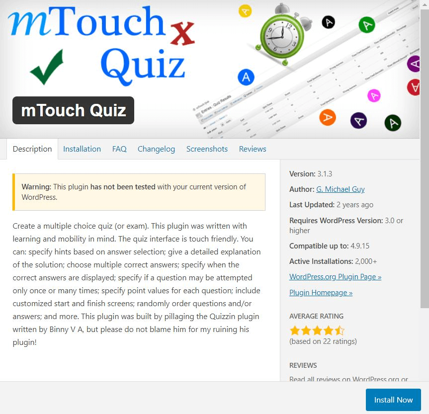 mTouch Quiz – a WordPress quiz plug-in