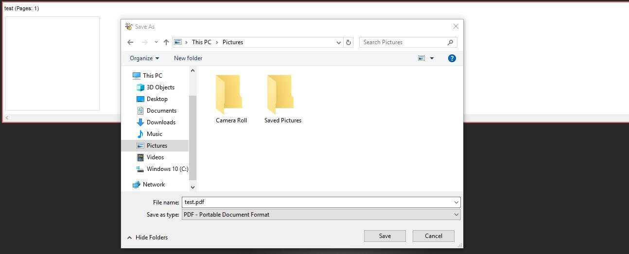 PDF24 Creator: File saving