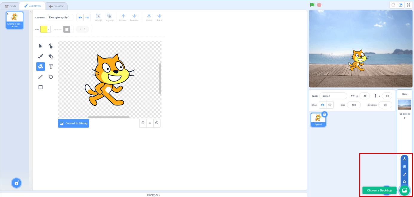 Scratch-Tutorial: Figure with background image