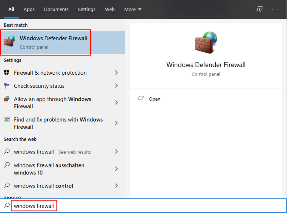 Windows 10: Search results for “Windows firewall”