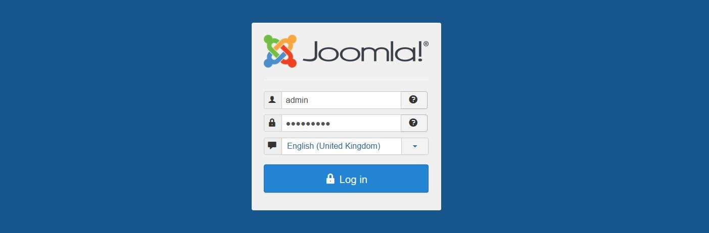 Joomla: Back end login window