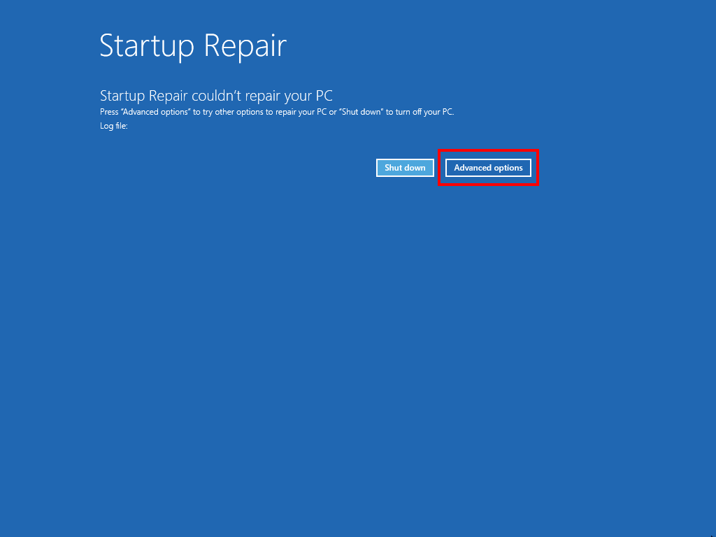 Windows 8: startup repair couldn’t repair PC