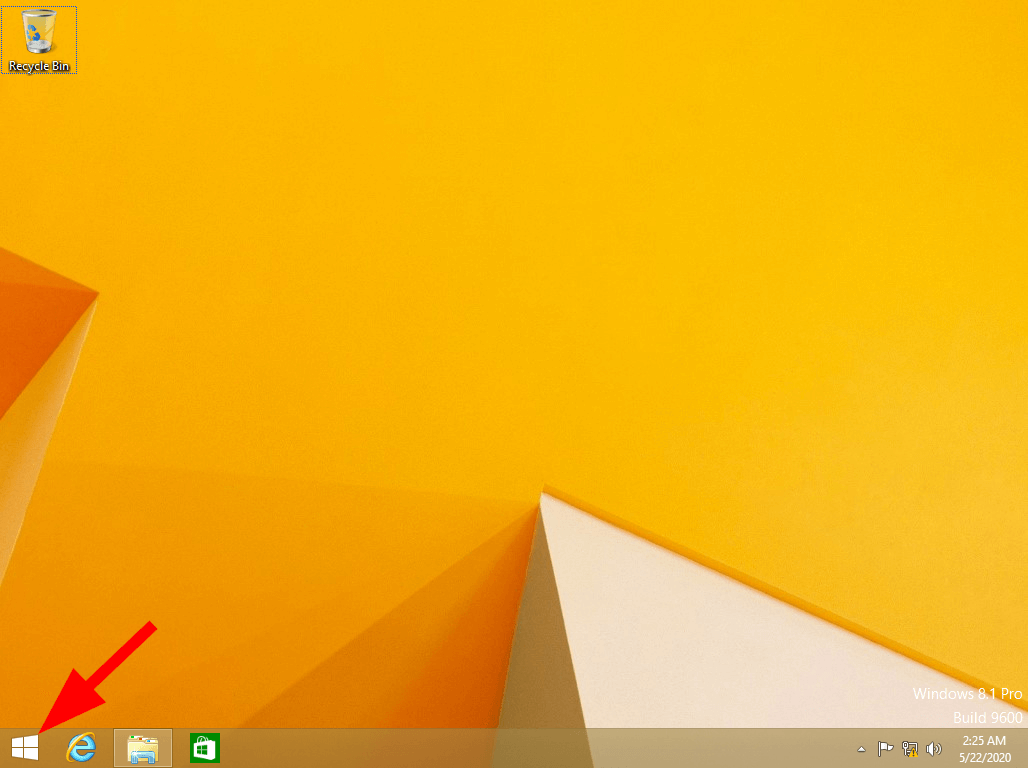 Windows 8 desktop with the Windows symbol for accessing the Charms bar