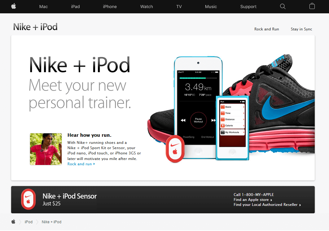 Example of innovation-based co-branding: Nike + iPod
