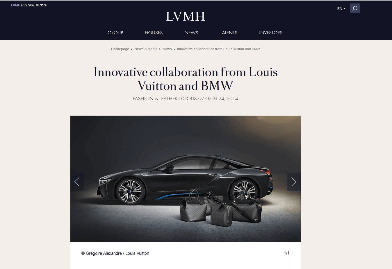 Example of cross-industry co-branding: BMW and Louis Vuitton