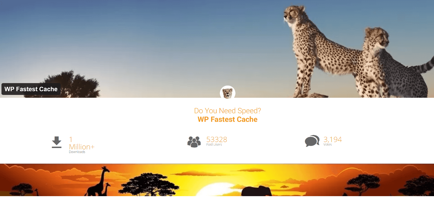 Screenshot of WP Fastest Cache website